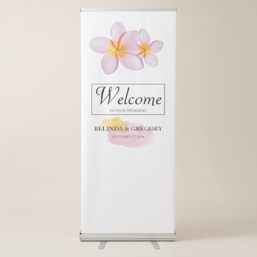 Tropical Plumeria Frangipani Wedding Welcome Sign