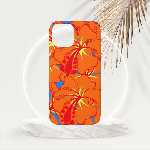 Tropical Plumeria in Orange  iPhone 12 Case