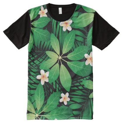 Tropical plumeria lush forest All-Over-Print shirt