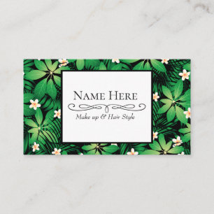 Tropical plumeria lush forest business card