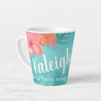 Tropical Plumeria Personalized Coffee Mug