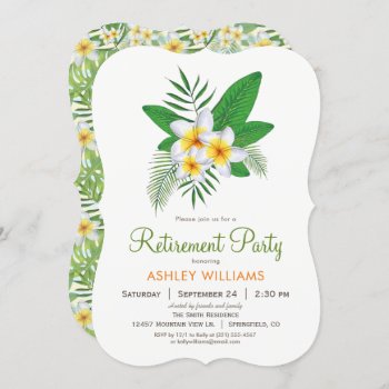 Tropical Plumeria Retirement Party Invitation by Card_Stop at Zazzle