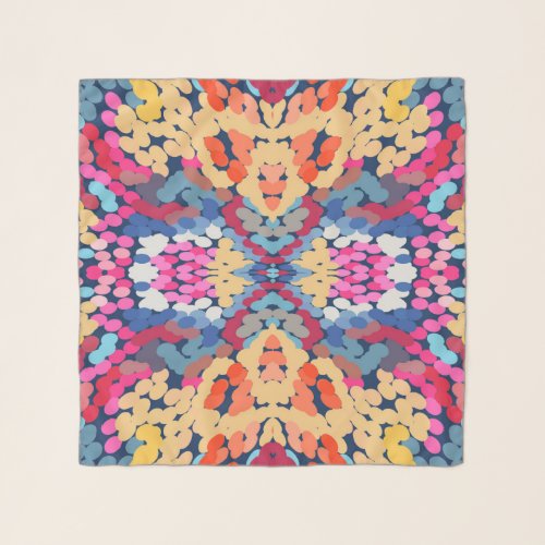 Tropical Plumeria Spotted Flowers Tile Pattern  Scarf