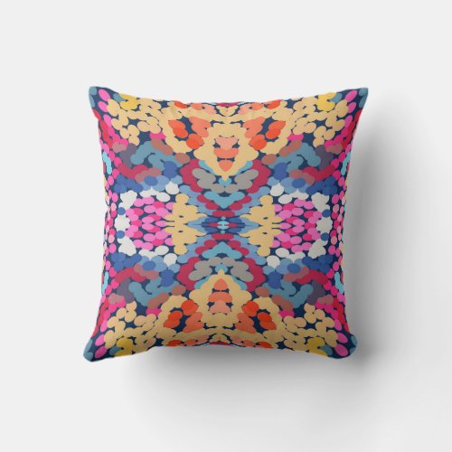 Tropical Plumeria Spotted Flowers Tile Pattern  Throw Pillow