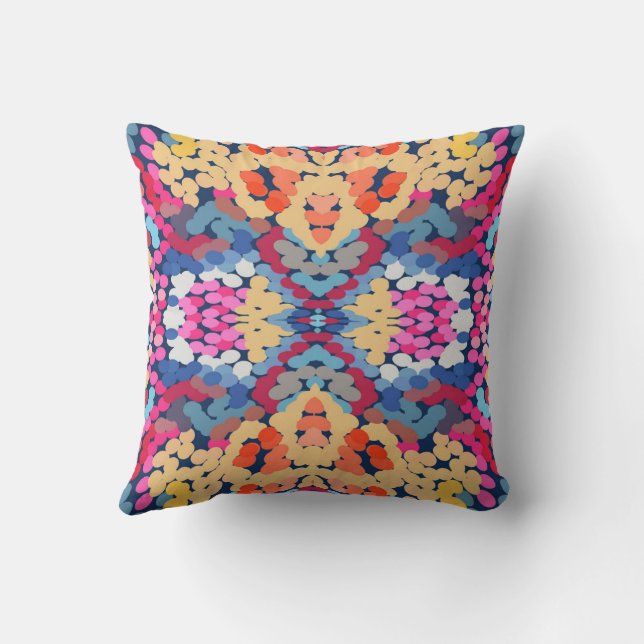 Tropical Plumeria Spotted Flowers Tile Pattern  Throw Pillow (Back)
