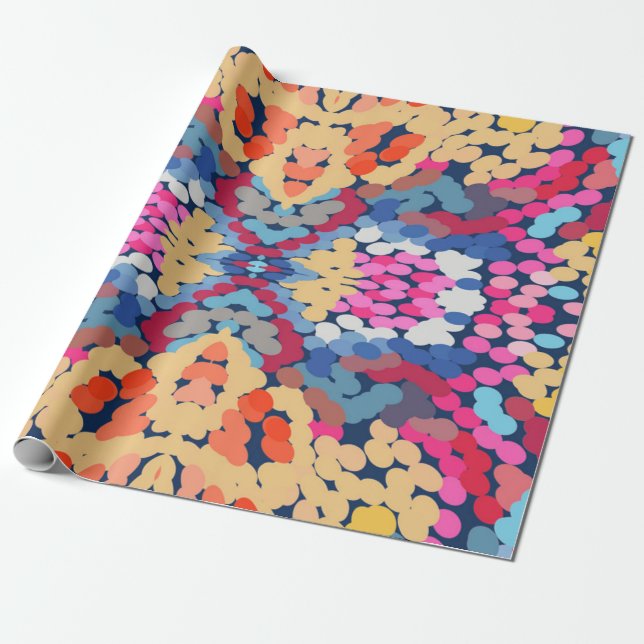 Tropical Plumeria Spotted Flowers Tile Pattern  Wrapping Paper (Unrolled)