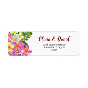 Tropical Plumeria Temple Tree Address Label