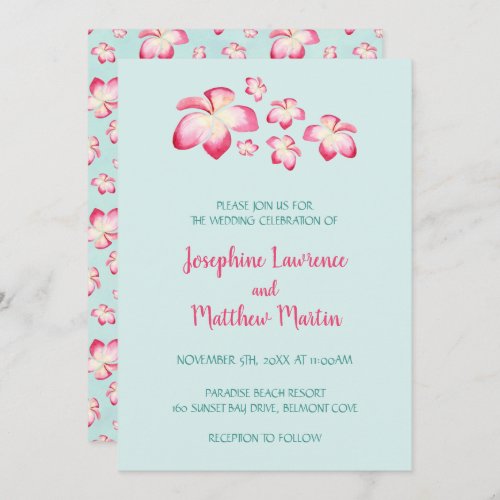 Tropical Plumeria Wedding Invitations