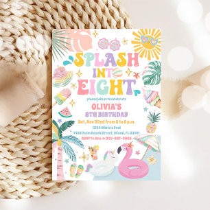 Tropical Pool Birthday Invitation