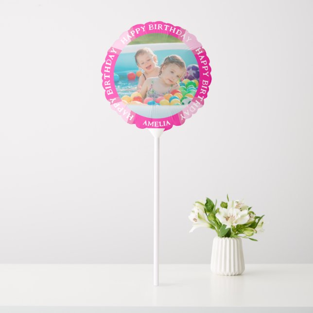 Tropical Pool Girl Birthday Luau Party Photo Balloon (In SItu)