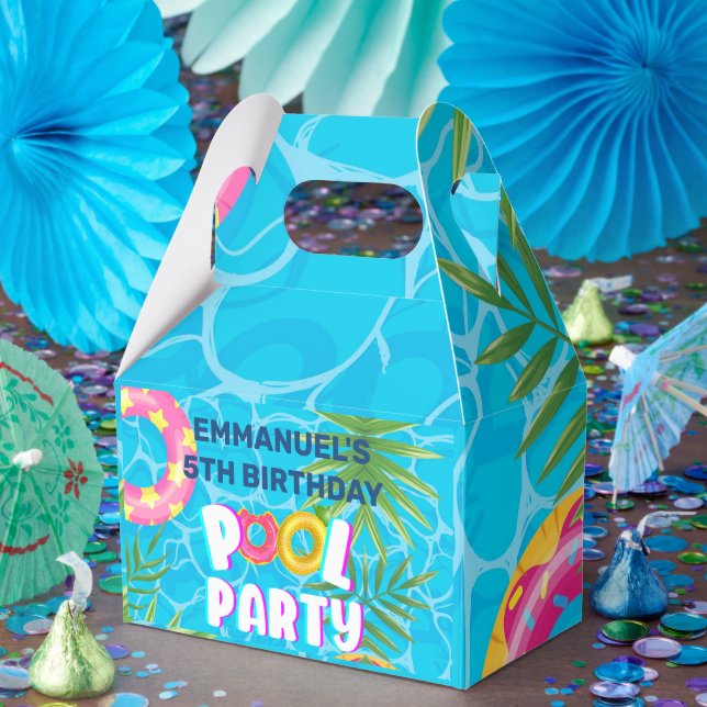 Tropical Pool Party Birthday  Favor Boxes (Party)