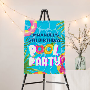Tropical Pool Party Birthday Welcome Sign
