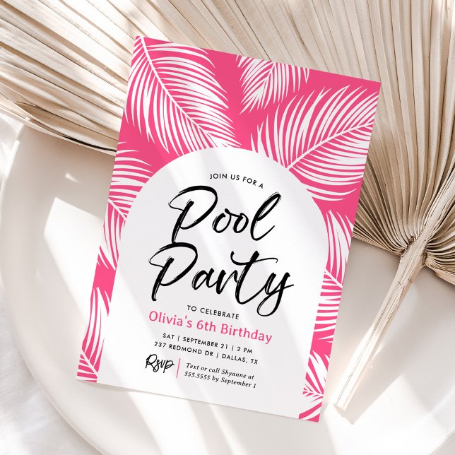 Tropical Pool Party Girl Birthday Invitation (Creator Uploaded)