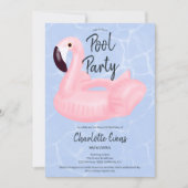 Tropical pool party pink flamingo Sweet 16 Invitation (Front)
