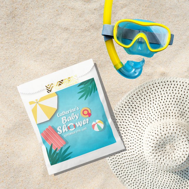 Tropical Pool Party Summer Baby Shower  Favor Bag (Creator Uploaded)