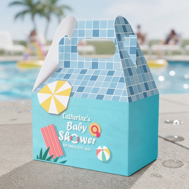 Tropical Pool Party Summer Baby Shower  Favor Boxes (Creator Uploaded)