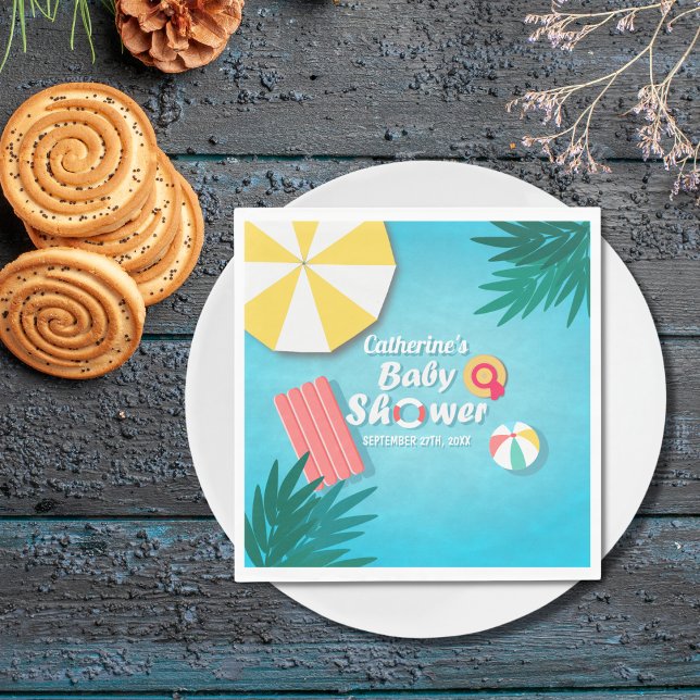 Tropical Pool Party Summer Baby Shower  Napkins (Creator Uploaded)