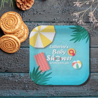 Tropical Pool Party Summer Baby Shower