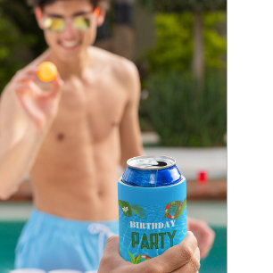Tropical Pool Party   Summer Birthday  Can Cooler