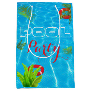 Tropical Pool Party   Summer Birthday Medium Gift Bag