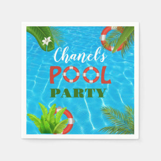 Tropical Pool Party | Summer Birthday Napkins