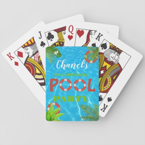 Tropical Pool Party  Summer Birthday  Poker Cards