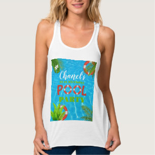 Tropical Pool Party Summer Birthday Tank Top