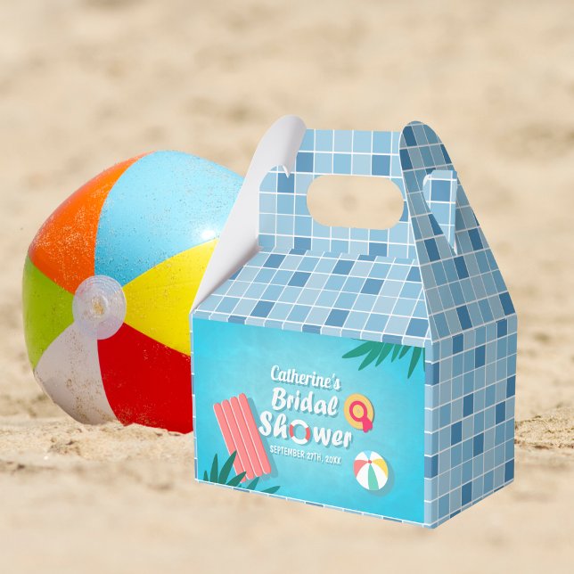 Tropical Pool Party Summer Bridal Shower  Favor Boxes (Creator Uploaded)