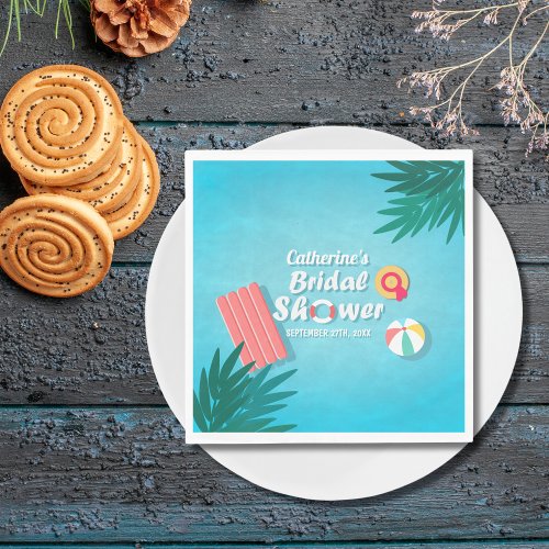 Tropical Pool Party Summer Bridal Shower  Napkins