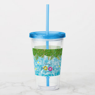 Tropical Pool Party Swimming Pool Birthday Acrylic Tumbler