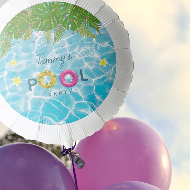 Tropical Pool Party Swimming Pool Birthday  Balloon (Tropical Pool Party Swimming Pool Birthday Balloon)