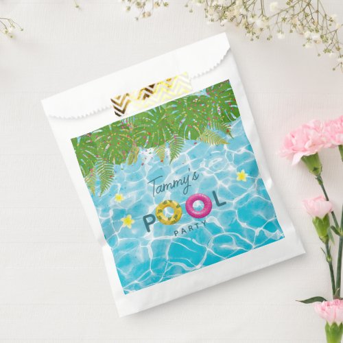 Tropical Pool Party Swimming Pool Birthday  Favor Bag