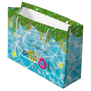 Tropical Pool Party Swimming Pool Birthday Large Gift Bag