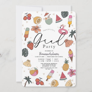 Tropical Pool Summer Items Photo Graduation Invitation