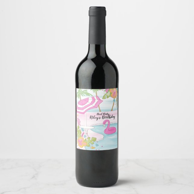 Tropical Pool Wine Label (Front)