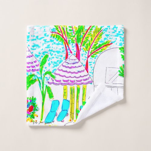 Tropical Poolside Face Washer Wash Cloth