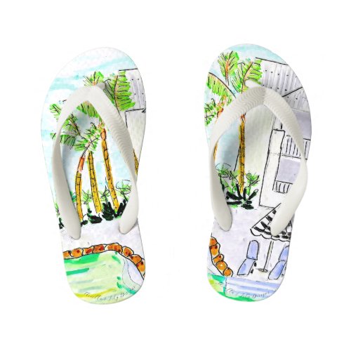 Tropical Poolside pair of thongs Kids Flip Flops