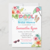Tropical Poolside Summer Bridal Shower Invitation (Front)