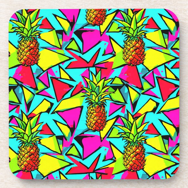 Tropical Pop Pineapple Beverage Coaster (Front)