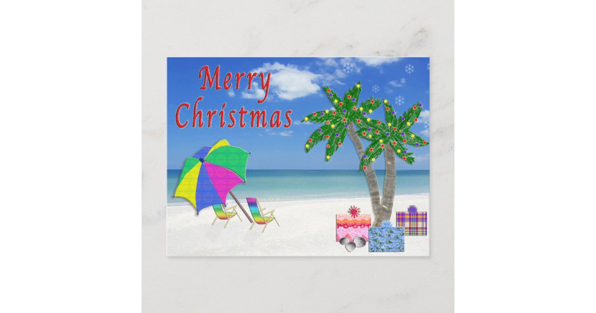 Tropical Postcards Christmas Beach Cards | Zazzle.com