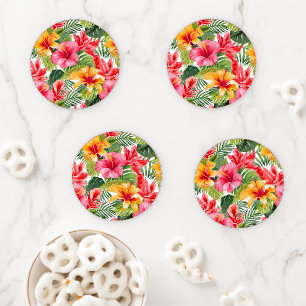 Tropical Print Acrylic Coaster Set
