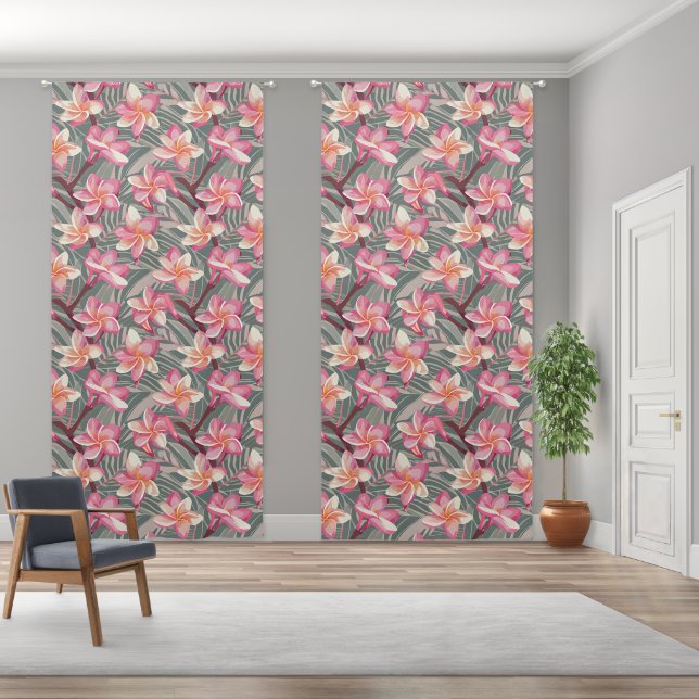Tropical print curtains (Wide)