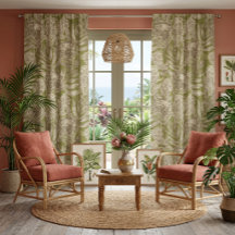 Tropical print curtains