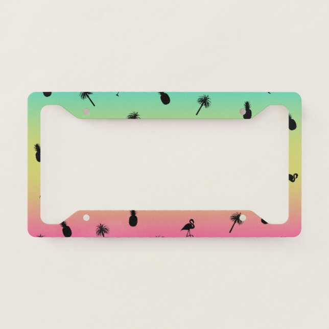 Tropical Print License Plate Frame (Front)