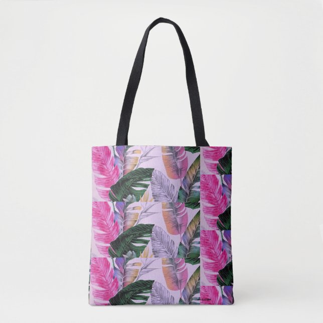 Tropical Print Pattern Tote Bag (Front)