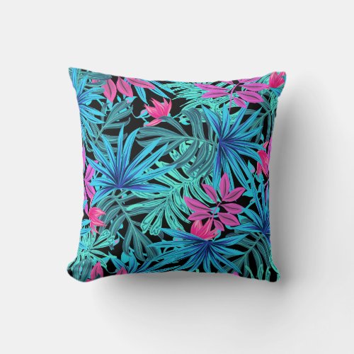 Tropical print pillow