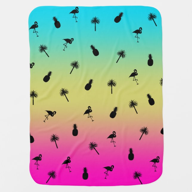 Tropical Print Swaddle Blanket (Front)