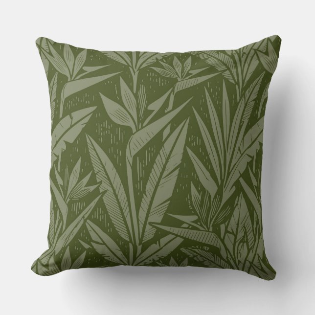 Tropical print  throw pillow (Front)