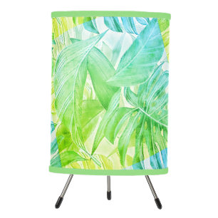Tropical print tripod lamp