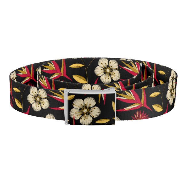 Tropical printed embroidery floral belt (Coil)
